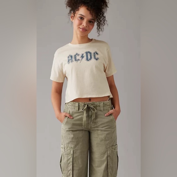 American Eagle Cropped ACDC Graphic Tee - Picture 1 of 6